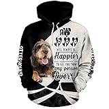 GXEBOPS Hoodies Jacken T-Shirt Hosen Shorts Strickjacke Thin 3D Otterhound Druck Pullover Herren & Damen Casual Polyester Sweatshirt Vlies/B/XXL