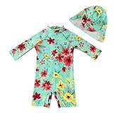 upandfast Baby-Badeanzug für Jungen und Mädchen, mit Reißverschluss, mit Druckknopfunterseite, LSF 50+, Sonnenschutz, Einteiler, lichtgrün, 86