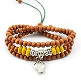 axy WICKELARMBAND Serie 12 TWIC12! Armband+Halskette Bracelet Necklace!Holz Perlen Surferarmband Herren Damen Schmuck (Modell 4)
