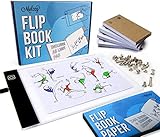 Flip Book Kit - LED Lightbox zum Zeichnen und Nachzeichnen & 240 Blatt Animationspapier für Books, A5 Flipbook Kit: Light Box/Light Tablet Nachverfolgen Papier mit Schraub