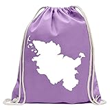 Kiwistar - Schleswig - Holstein Deutschland Silhouette Turnbeutel Fun Rucksack Sport Beutel Gymsack Baumwolle mit Ziehg