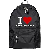 Multifanshop® Rucksack Classic I Love Hörgeräteakustiker schwarz - Backpack T