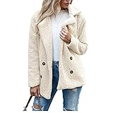 WXHNZYQ Herbst- Und WinterknöPfe, Revers, Lose Fleece-Strickjacke, Schafskuchen-Wollmantel-Frauen, Jacken, Ob