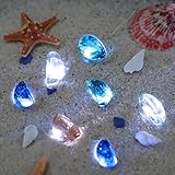 FLAVCHARM See-Glas-Lichterkette, USB & Batteriebetriebene Lichterkette, nautisches Ozean-Dekor, klarer Meerstein, Lichterkette mit Fernbedienung, für Schlafzimmer, Strand, Party, Hochzeitsdek