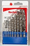 fischer Metallbohrer Set, 1 - 10 mm Durchmesser, Aufsätze für Bohrmaschinen, Bohrerset mit verschiedenen Größen, Werkzeug zum Bohren in Metall & Buntmetall, 10er Pack