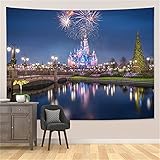 YYRAIN Nordic Einfache Mode Schloss Wandteppich Polyester Hause Wandbehang Bankett Wanddekoration Tuch Multifunktionale Strandtuch Tischdecke 91x59 Inch{W230xH150cm}