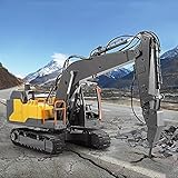 Lotees Alloy RC All Terrains Truck Traktor Fernbedienung Bagger Kran Elektrisches Spielzeugauto 2,4G Lader 3-in-1 Elektrotechnik Fahrzeugmodell Bauwagen Für Jungen Kinder Und Erw