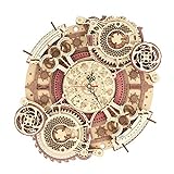 ROKR 3D Holzpuzzle Tierkreis Mauer Uhr für Erwachsene Kinder über 14 Jahre Holzbauset Retro Dekoration Geschenke 168 Teilen, Zodiac Wall Clock