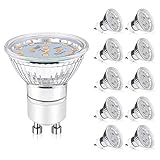 Reteck 10er Pack GU10 LED Lampe, Ersatz für 50W Halogenlampen,380LM, Warmweiß, 3.5W, Nicht Dimmbar,AC 220-240V, GU10 LED Birnen, LED L