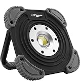 ANSMANN LED Baustrahler mit Akku 1400 Lumen & 10W - aufladbare Arbeitsleuchte flexibel & dimmbar IP64 - robuster LED Strahler für Baustelle, Werkstatt & Garage - LED Arbeitsscheinwerfer Arbeitslamp