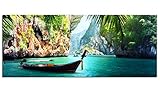 Glasbilder Wandbild AG312502104 Longboat in Krabi 125 x 50cm / Deco Glass, Design & Handmade/Eyecatcher, Kunstdruck!