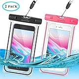 smartlle wasserdichte Handyhülle 2 Stücke, Handy Hülle Wasserdicht Tasche Beutel, Staubdichte Schutzhülle für iPhone 12 11 X XR XS MAX，8/7/6s Plus，6 5 5c 5s，Galaxy S21 S20 S10 S9 S8 S5 S7 S6 Edg