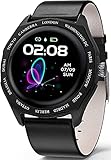 QLK Smartwatch für Android-Handys, Bluetooth-Kamera, Fitness-Tracker, Herzfrequenz-Monitor, Schlafüberwachung, Sport, Schrittzähler, Armbanduhr für Damen (Farbe: Violett) (Schwarz)