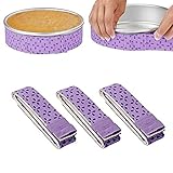 3 Stück Backstreifen, Backen Kuchen Gürtel, Kuchenformstreifen, Bake even Strips, Saugfähige Kuchenstreifen aus dicker Baumwolle, für Home Kitchen Pfanne beim Backen (Lila)