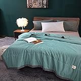 YUTRD ZCJUX. Washed COLTMENT Sommer SAIL SAIL COOL COOL QUIDE Simple Dünne Decke Kind Erwachsene Patchwork Plaid Comfort Comforts Betteldecke (Color : Green, Size : 200X230CM)