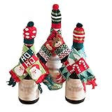 WBF Weinverpackungsbeutel Weihnachten Weinflasche Cover- 3pcs Weinflasche Schal Taschen Ferien Restaurants RoomDecor for Zuhause- Party Küchentisch Hotel Bar Geschenkpapier (Size : 3pcs)