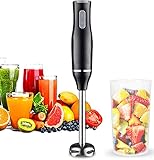 Stabmixer, Stabmixer Edelstahl 2-in-1 Pürierstab, abnehmbarer Mixfuß, 700ml Messbecher, Schneebesen,Turbotaste,stufenlose Geschwindigkeitsregelung