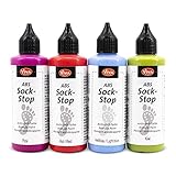 Viva Decor® ABS Sock Stop Set (4 x 82 ml, Colored Dreams) Stopper für Socken - Anti Rutsch Noppen für Socken - Socken Stopp - Antirutsch für Socken - ABS Farbe - Made in Germany