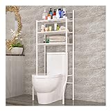 BOLE Weiße Toilettenständer, sparen Raum stehender oberer Lagerung Eck Commode Regal, im Badezimmer Waschbecken Waschmaschine (Color : White, Größe : 59.4 * 14.6 * 24in)