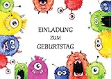 15 umweltfreundlich recycelte Kindergeburtstags-Einladungskarten mit Umschlägen: M