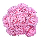 10/20/30Pcs 8cm Künstliche PE-Schaum-Rosen-Blumen-Brautsträuße für Hochzeitstisch Home Party Dekorationen DIY Scrapbook Supplies,Rosa,10PCS