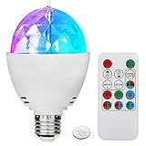 TSSS® E27 RGB LED Mini Ball Drehender Kristall Bühnenlicht Disco Hause Familie Partei Club Bar DJ Pub Hochzeit Fernbedienung Birne Glühlampen (1 Stück)