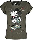 Micky Maus Military Frauen T-Shirt Khaki XL 60% Baumwolle, 40% Polyester Disney, Fan-Merch, F