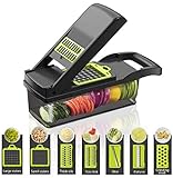 FOOLS ALIBAI gemüseschneider Smart Vegetable Slicer Mandoline,7 in 1 Mandolin Einstellbare Gemüseschneider Zwiebel Chopper mit großen Container Schneiden Gemüsekäse Ob