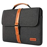 DOMISO Laptoptasche, Laptophülle 14 Zoll Notebook Klettband Handtasche für 14' Laptop Computer,Lenovo Flex 4/Thinkpad L480 |X1 Yoga/HP Stream 14 /Chromebook S330/MacBook Pro/Dell/Asus, Dunkelg