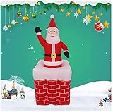 BDRSLX 5,2 Fuß Weihnachten aufblasbare Weihnachtsmann, der Schornstein mit Heben LED Lichter, für Indoor Outdoor-Garten-Gartendek