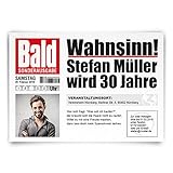 Einladungskarten zum Geburtstag (30 Stück) als Zeitung Presse Meldung Magazin N