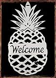 Welcome to The Cottage Seaside Swimming Pool Ranch Familie Garten Bar Hühnerhaus Zinn Metall Willkommensschild Retro Indoor Outdoor Wanddekoration 20,3 x 30,5