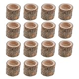 Tubayia 15pcs Baumstumpf Teelichthalter Holz Kerzenhalter Teelichter für Zuhause Bar Hochzeit Party Dek