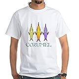 CafePress T-Shirt Cozumel 3 Fische, 100 % Baumwolle Gr. M, weiß