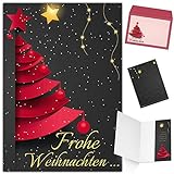 Weihnachtskarten mit Umschlag (15er Set) WEIHNACHTSBAUM - edle Klappkarten - ideal privat und geschäftlich - Frohe Weihnachten Karten von BREITENWER