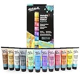 Mont Marte Acrylfarben Set – Metallic – 12 Stück, 36 ml Tuben – Ideal für Acrylmalerei – Brillante Lichtechte Farben mit großer Deckk