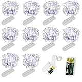 ZNYCYE Lichterkette mit 60 LEDs, batteriebetrieben, mit 8 Modi, wasserdicht, Kupferdraht, Mini-Lichter für Heimwerker, Hochzeit, Schlafzimmer, Basteldekoration, 6 Stück 10pack 10er-Pack, kaltweiß