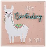 Perleberg Geburtstagskarte Lettering - Happy Birthday, Lama - 15 x 15 cm, 7782033-2