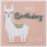 Perleberg Geburtstagskarte Lettering - Happy Birthday, Lama - 15 x 15 cm, 7782033-2