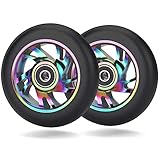 100mm Scooter Rollen - 2 Stück 100mm Scooter Ersatzräder räder mit ABEC-9 Lager - Aluminium 88A stunt scooter Rollen Wheels für Apollo Albott F