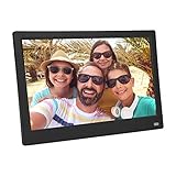 Sorandy Digitaler Bilderrahmen 11,6 Zoll HD Geschenk für Freunde und Familie, 1920 * 1080 Digitaler Bilderrahmen Unterstützt Wecker Movie Player Album Touch Button(Schwarz)