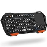 Fosmon Mini-Bluetooth-Tastatur (QWERTY-Tastatur), kabellos, tragbar, leicht, mit integriertem Touchpad, kompatibel mit Apple TV, PS4, HTPC/IPTVVR Brille, Smartp