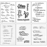 ESHOWEE Silikonstempel Deutsche Texte Set,6 Blätter Deutsch Stempel Silikon Set,Clear Stamps für DIY Bullet Journal Scrapbooking Fotoalbum (Stempelset #5)