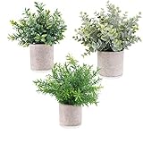 E-Bestar Künstliche Pflanzen im Topf Künstliche Pflanzen Gras im Topf Klein für Home Schreibtisch Küche Badezimmer Garden Deko(3 Pack)