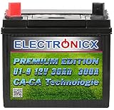 Electronicx U1(9) 30AH 300A (EN) Green Power Batterie für Aufsitzrasenmäher, Gartengeräte, Starterbatterie, Wartungsfrei, Calcium Technolog