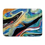 Fußmatten, bunter Marmor Abstrakte Wirbel Grün Blau Wellen Ozean Flüssigkeit Flüssiger Granit Modern, Küchenboden Badteppichmatte Saugfähig Innenbadezimmer Dekor Fußmatte R