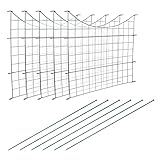 Lospitch Teichzaun Gartenzaun,Zaun Teich 11tlg 5 Zaunelemente und 6 Befestigungsstäben,Gartenzaun Metall,steckzaun,Freigehege, Teich, Zaun, Gitterzaun,gehege kaninchen (Unterbogen)