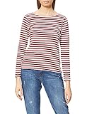 TOM TAILOR Damen Basic Stripe T-Shirt, Rot (28739 - Maroon Red Offwhite Stripe), XXL