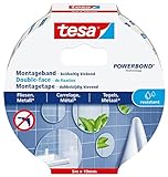 tesa Montageband für Fliesen und Metall (ideal geeignet als Spiegelklebeband) 5m x 19