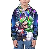 3D-Druck Su_Per Poster Ma_Rio Hoodie Jungen und Mädchen Sweatshirts, Sport Hoodies, Jugend Hoodie Urlaub Neujahr Geschenk Kapuzen, schwarz 2, M